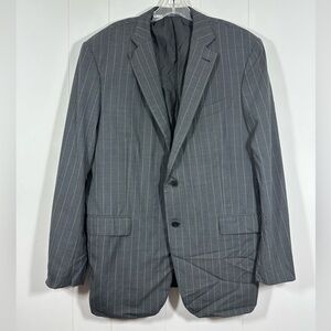 Ermenegildo Zegna High Performance Mila Suit Blazer Men Sz 58L Gray Stripe Wool